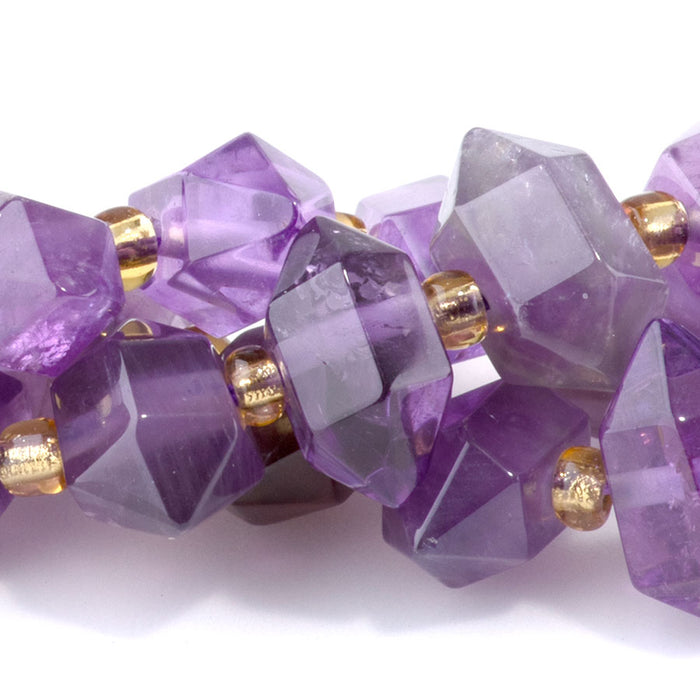 Amethyst 6x11mm Side Drilled Points - 15-16-Inch