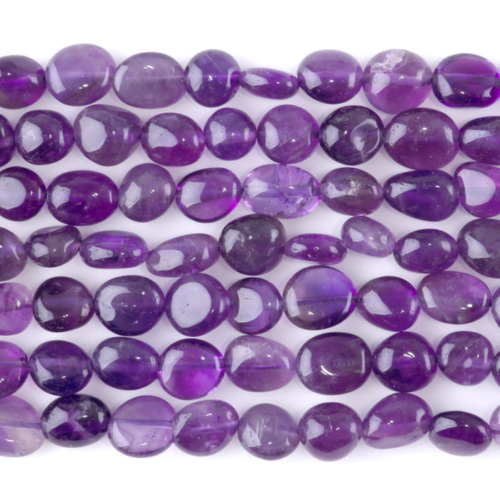 Amethyst 7x9-8x10mm Pebble A Grade - 15-16-Inch