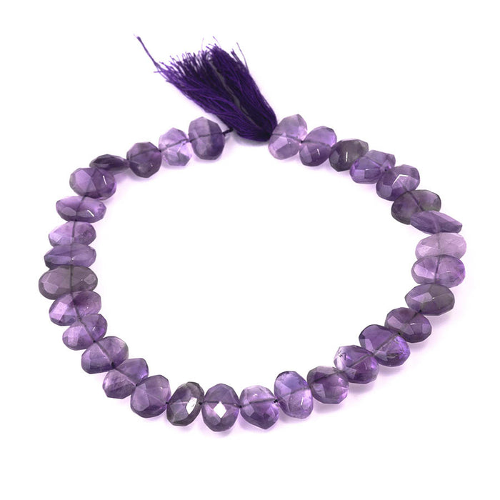 Amethyst 7x10-8x14mm Faceted Irregular Oval - 10 Inch