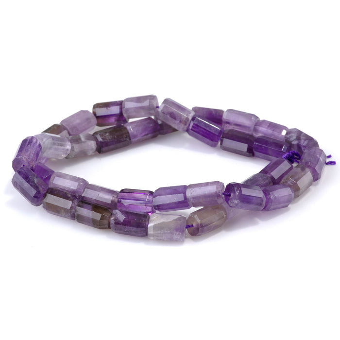 Amethyst 7x10mm Faceted Tube - 15-16 Inch