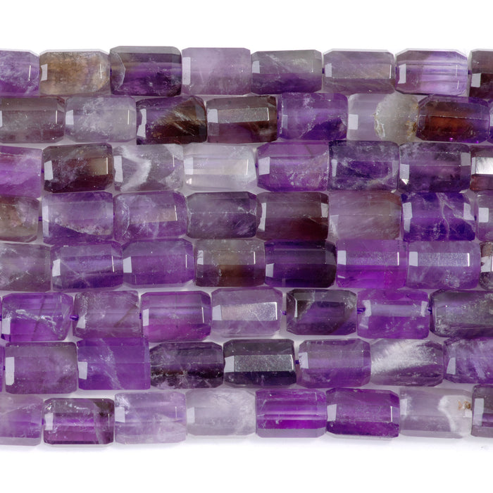 Amethyst 7x10mm Faceted Tube - 15-16 Inch