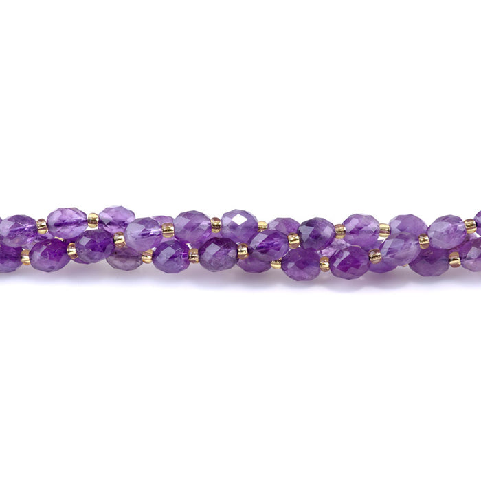 Amethyst 7x8mm Faceted Rice Bead A Grade - 15-16 Inch