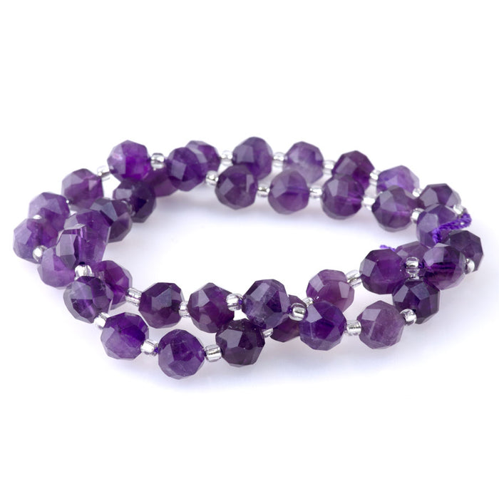 Amethyst 7x8mm Faceted Nugget A Grade - 15-16 Inch