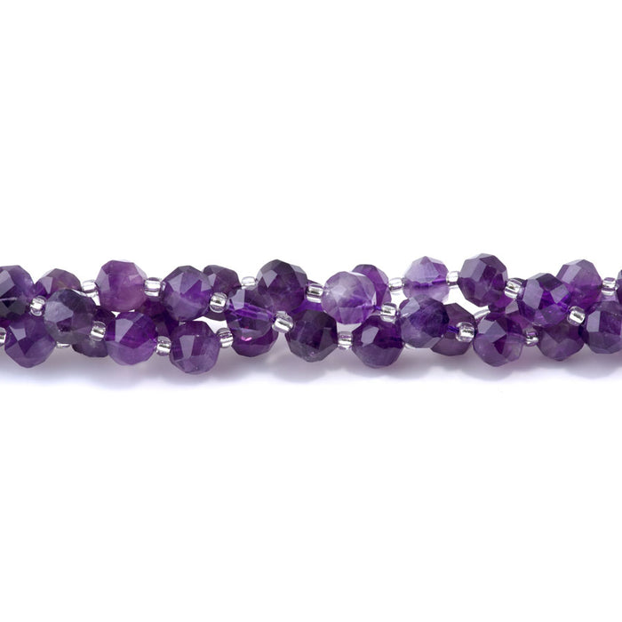 Amethyst 7x8mm Faceted Nugget A Grade - 15-16 Inch