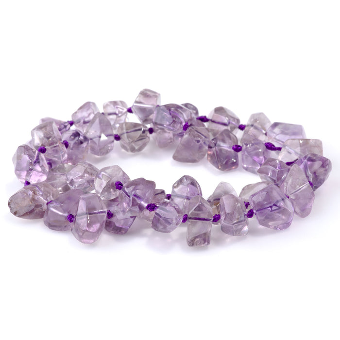 Amethyst 8x12-10x14mm Side Drill Faceted Nugget A Grade - 15-16 Inch
