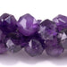 This is a Dakota Stones 8mm Amethyst Gemstone strand with A grade double heart faceted round beads in 15-16 inch strand.