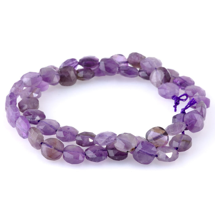 Amethyst 8mm Faceted Puff Square - 15-16 Inch