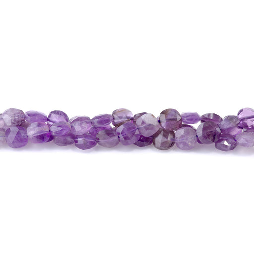 This is a Dakota Stones 8mm Amethyst Puff Gemstone strand with faceted square beads in 15-16 inch strand.