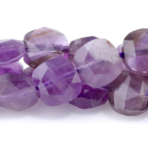 This is a Dakota Stones 8mm Amethyst Puff Gemstone strand with faceted square beads in 15-16 inch strand.