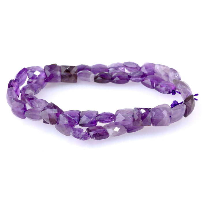 Amethyst 8mm Faceted Square A Grade - 15-16 Inch