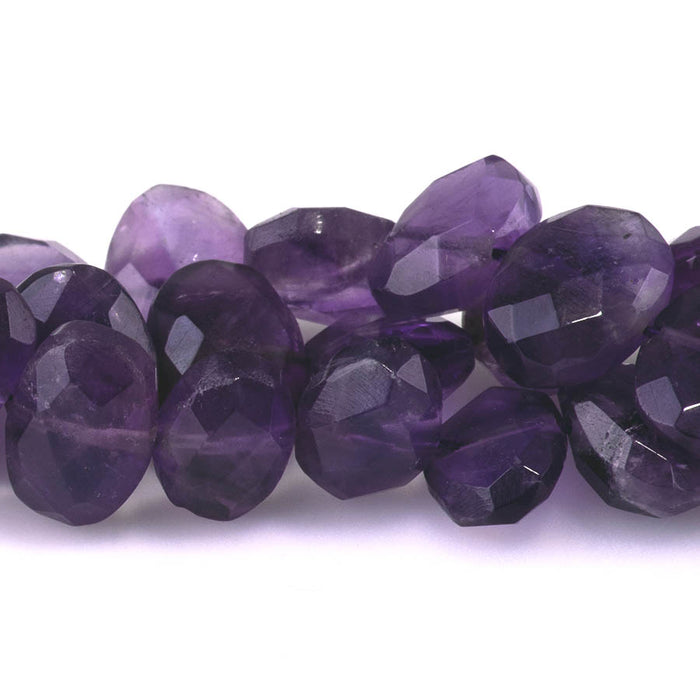 Amethyst 9x12-13x19mm Faceted Irregular Oval - 9-10 Inch