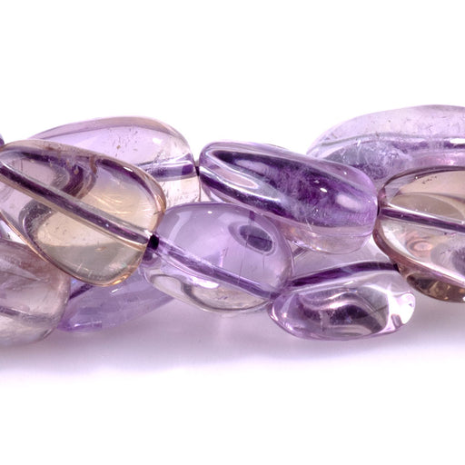 This is a Dakota Stones 10x11-11x16mm Ametrine Gemstone strand with nugget beads in 15-16 inch strand.