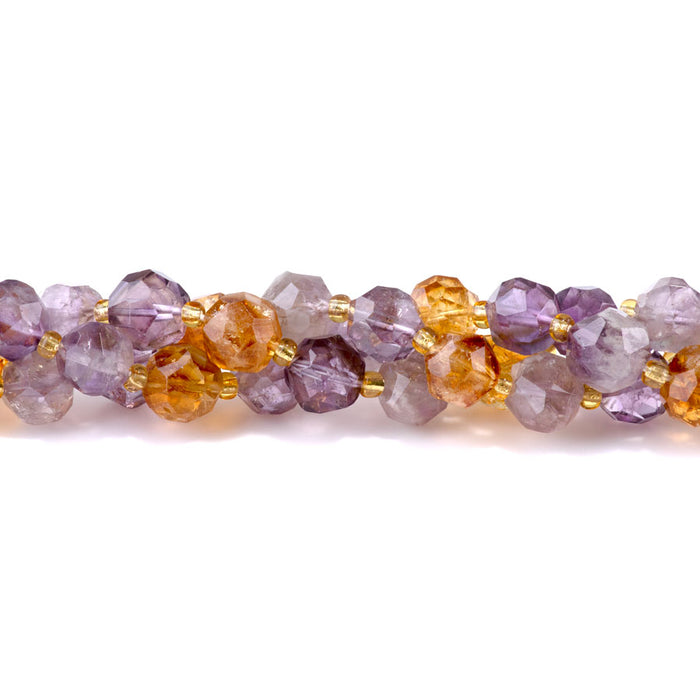 Ametrine 12mm Faceted Nugget A Grade - 15-16 Inch