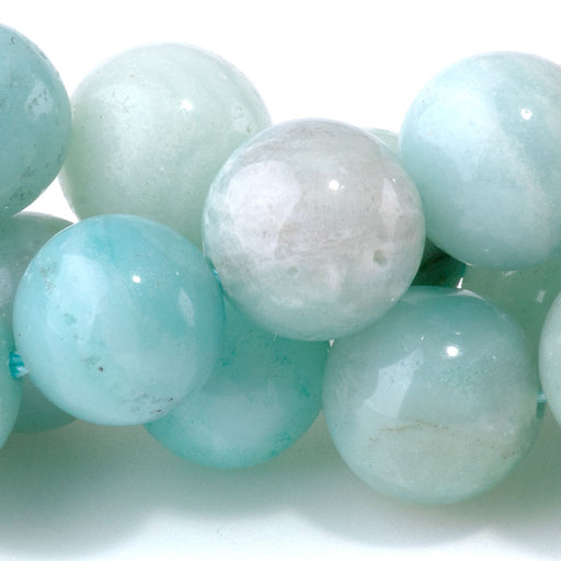 This is a Dakota Stones 10mm Amazonite Gemstone strand with round beads in 8 inch strand.