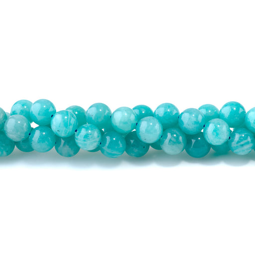 This is a Dakota Stones 10mm Ice Amazonite Gemstone strand with A grade round beads in 15-16 inch strand.