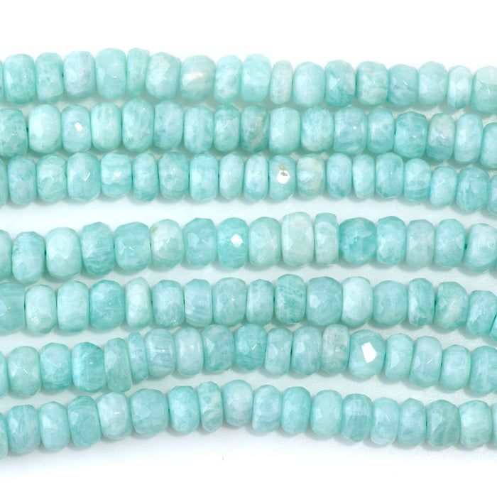 Amazonite 3-9mm Faceted Rondelle - 18 Inch