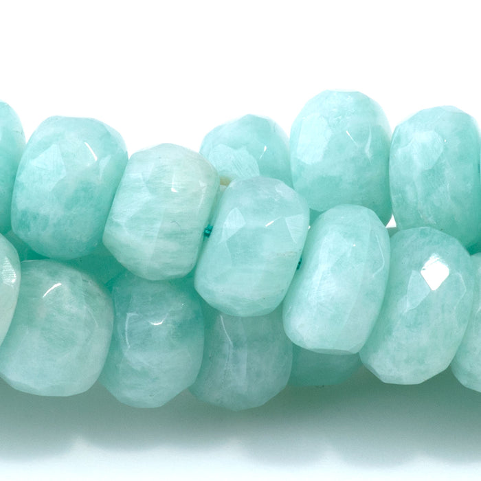 Amazonite 3-9mm Faceted Rondelle - 18 Inch
