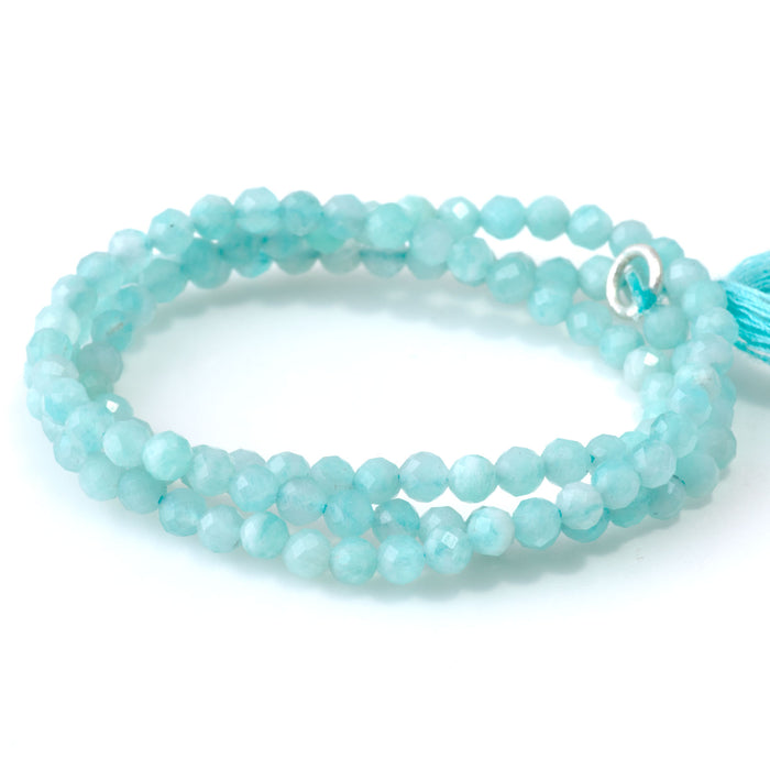SPECIAL PRICE Amazonite 3mm Faceted Round - 15 Inch