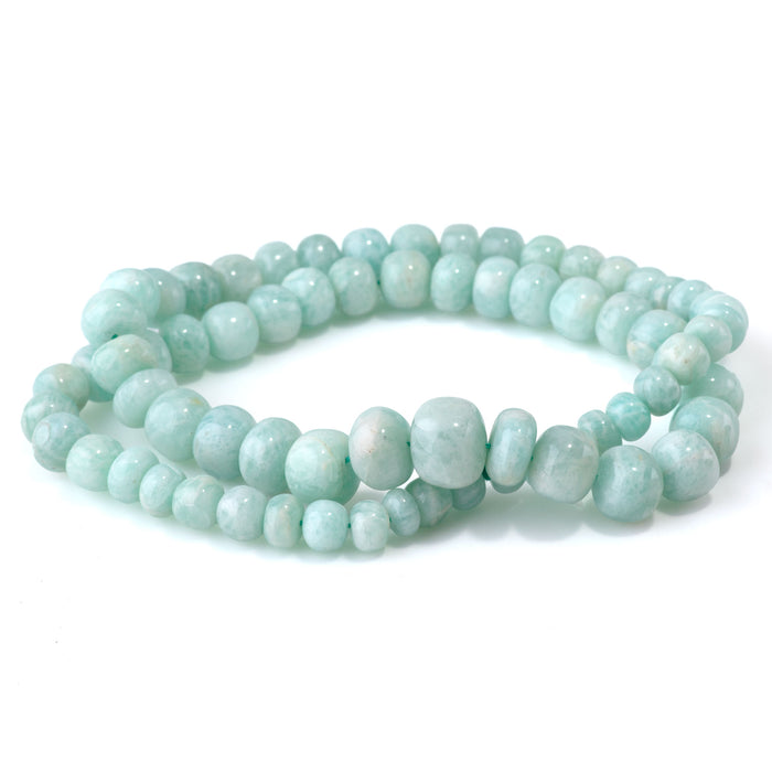 Amazonite 4x6-9x11mm Graduated Irregular Rondelle - 15-16 Inch