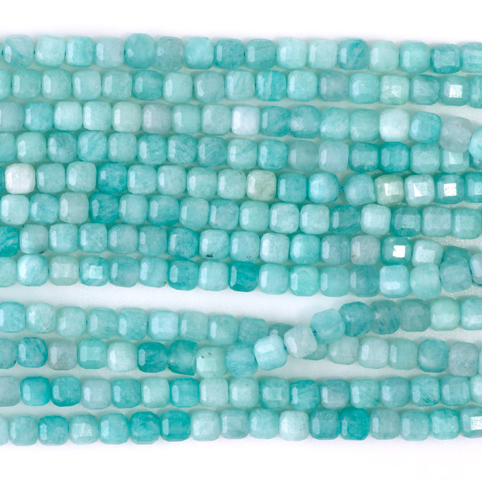 Amazonite 4mm Table Cut Cube - 15-16 Inch