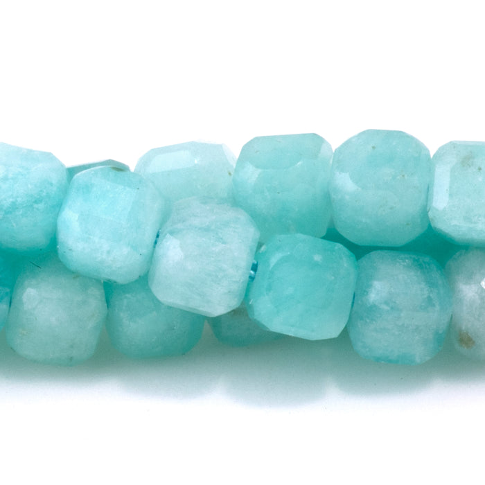 Amazonite 4mm Table Cut Cube - 15-16 Inch