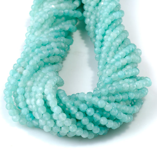 This is a Dakota Stones 4mm Special Price Amazonite Gemstone strand with faceted round beads in 15 inch strand.