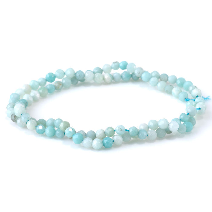 Amazonite 4mm Microfaceted Round A Grade - 15-16 Inch