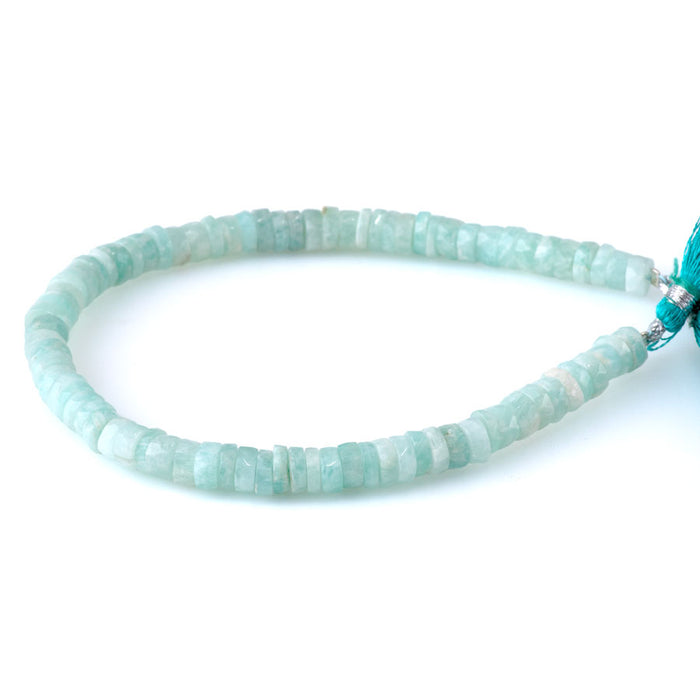 Amazonite 5-6mm Faceted Tyre - 8 Inch