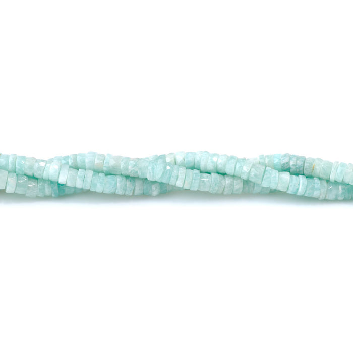 Amazonite 5-6mm Faceted Tyre - 8 Inch