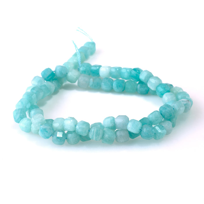 Amazonite 5mm Table Cut Cube - 15-16 Inch