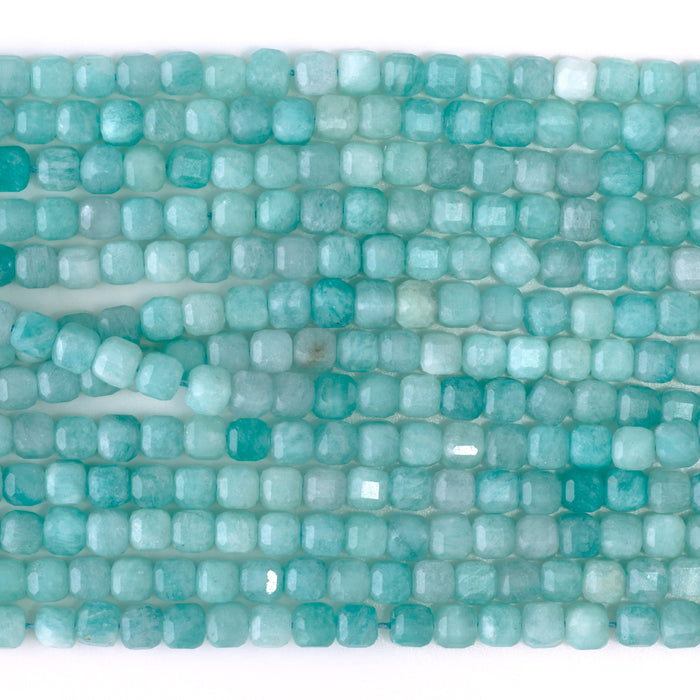 Amazonite 5mm Table Cut Cube - 15-16 Inch