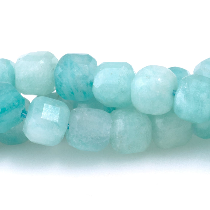 Amazonite 5mm Table Cut Cube - 15-16 Inch
