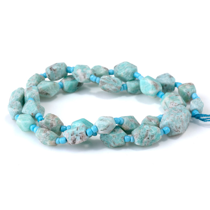 Amazonite 6-15mm Graduated Faceted Nugget Bead - 15-16 Inch
