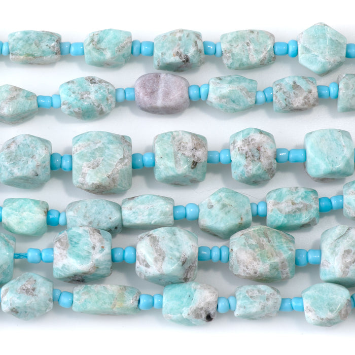 Amazonite 6-15mm Graduated Faceted Nugget Bead - 15-16 Inch