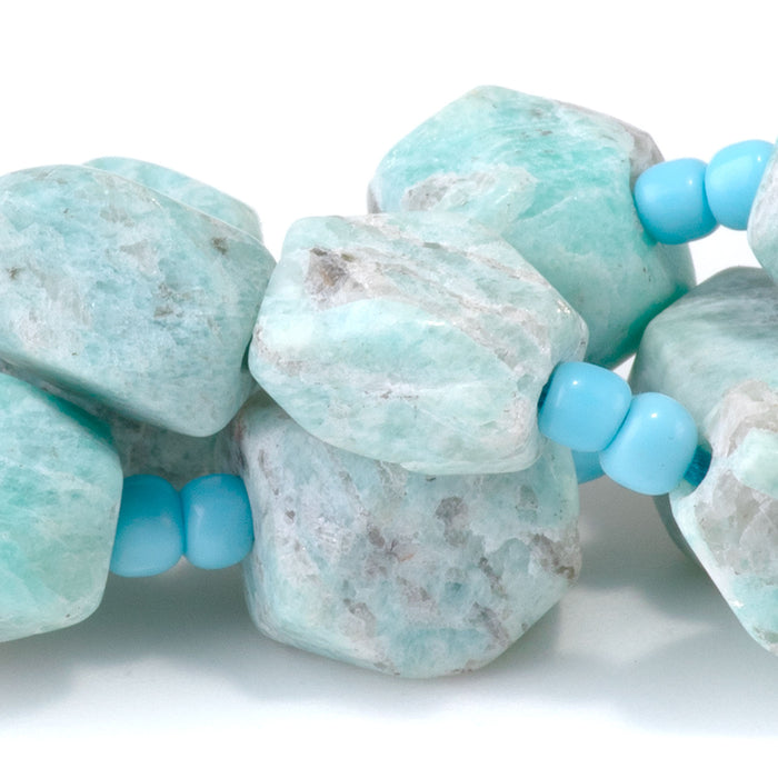 Amazonite 6-15mm Graduated Faceted Nugget Bead - 15-16 Inch