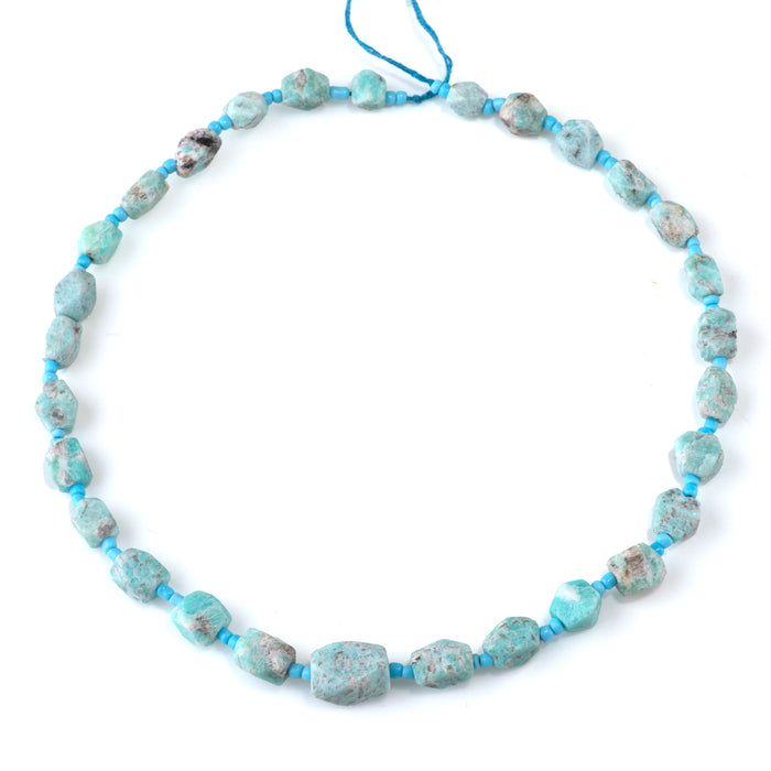 Amazonite 6-15mm Graduated Faceted Nugget Bead - 15-16 Inch