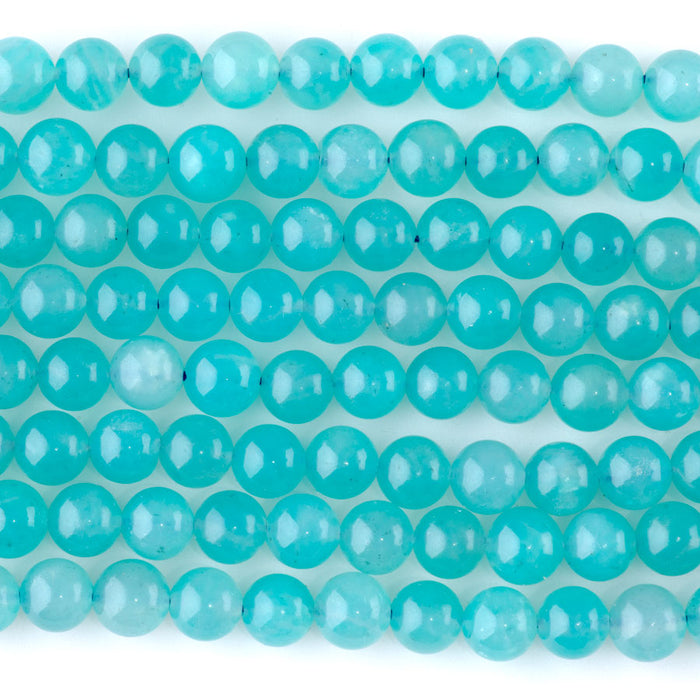Ice Amazonite 6mm Round A Grade - 15-16 Inch