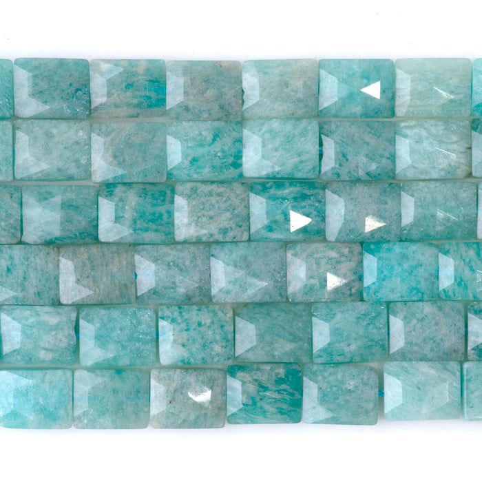 Amazonite 8x10mm Faceted Rectangle A Grade - 15-16 Inch
