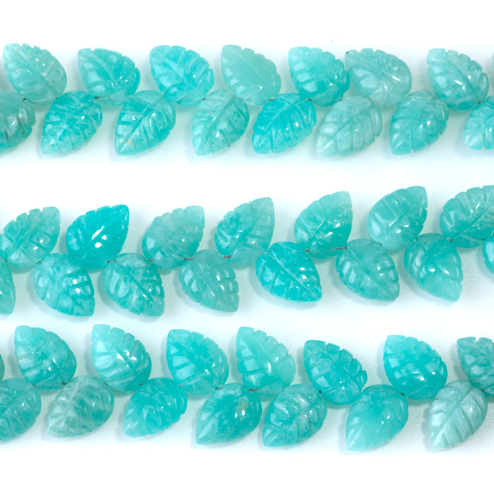 Amazonite 8x11mm Leaf - 8 Inch