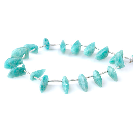 This is a Dakota Stones 8x18mm Amazonite Teeth Gemstone strand with faceted beads in 9 inch strand.
