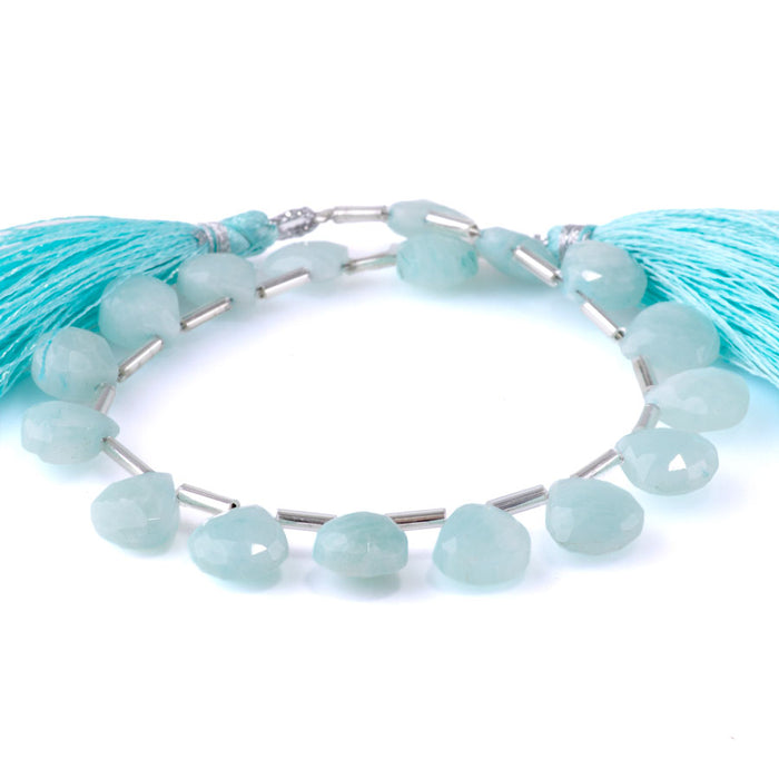 Amazonite 8-9mm Heart - 8 Inch