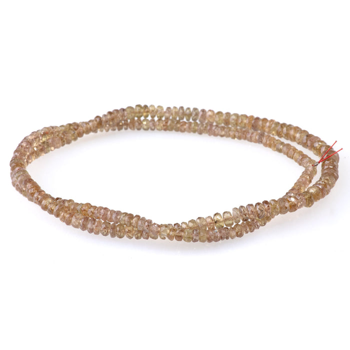 Andalusite 3-4mm Faceted Rondelle - 15-16 Inch
