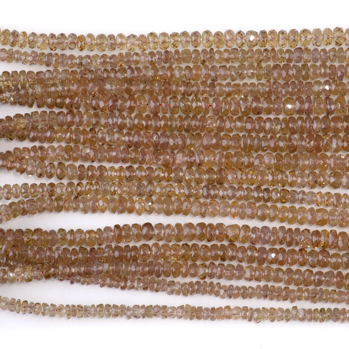 Andalusite 3-4mm Faceted Rondelle - 15-16 Inch