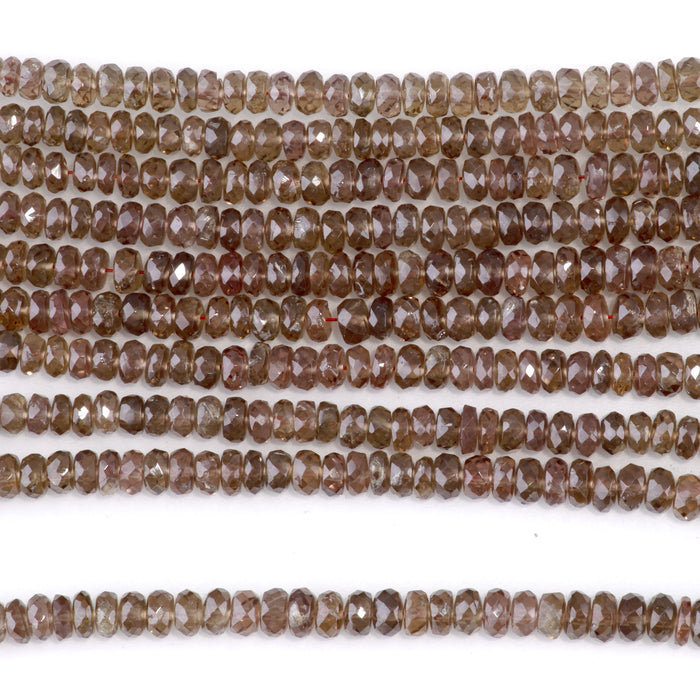 Andalusite 4-5mm Dark Faceted Rondelle - 15-16 Inch