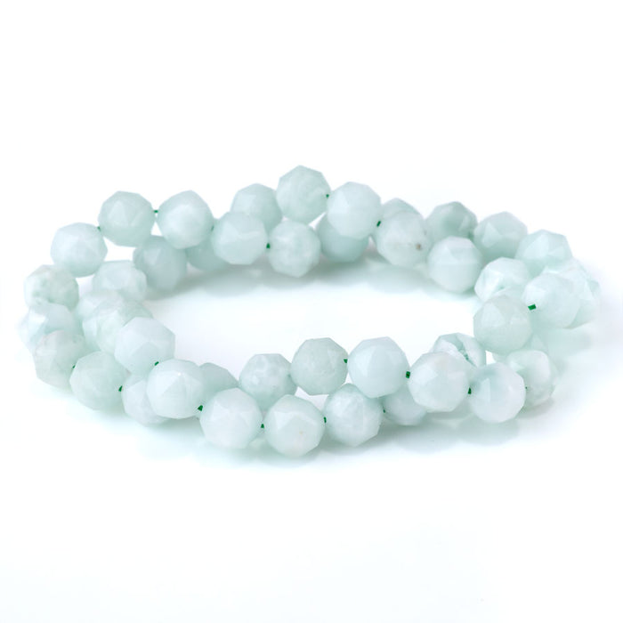 Green Angelite 8mm Double Heart Faceted - 15-16 Inch