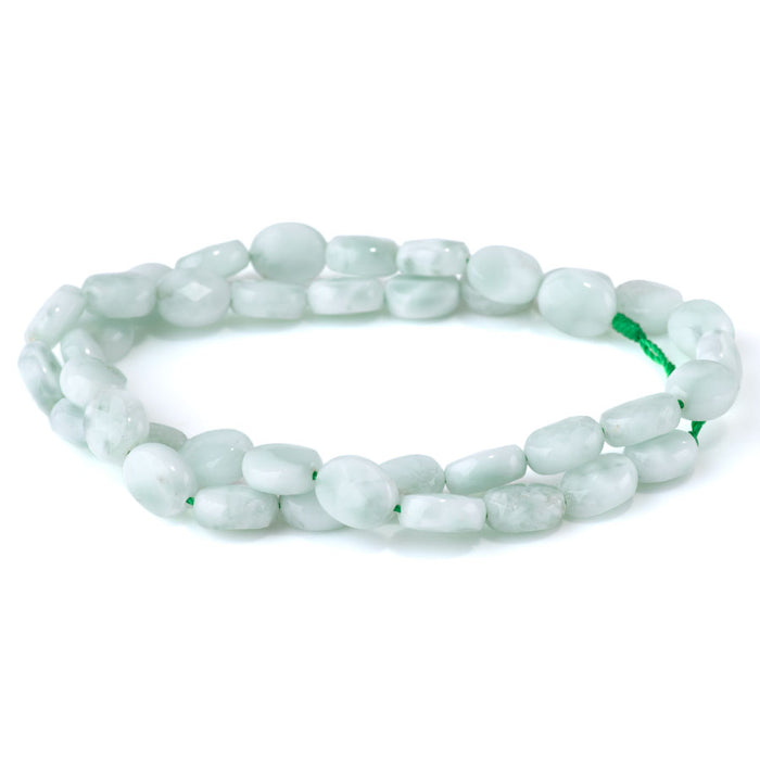 Green Snowflake Angelite 8x10mm Faceted Oval - 15-16 Inch