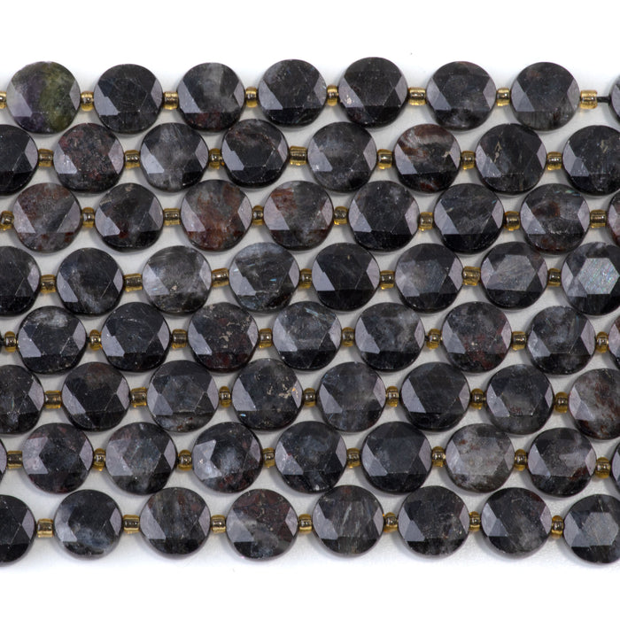 Astrophyllite 8mm Star Cut Coin - 15-16 Inch