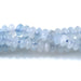 This is a Dakota Stones 2x4mm Aquamarine Gemstone strand with faceted rondelle beads in 15-16 inch strand.
