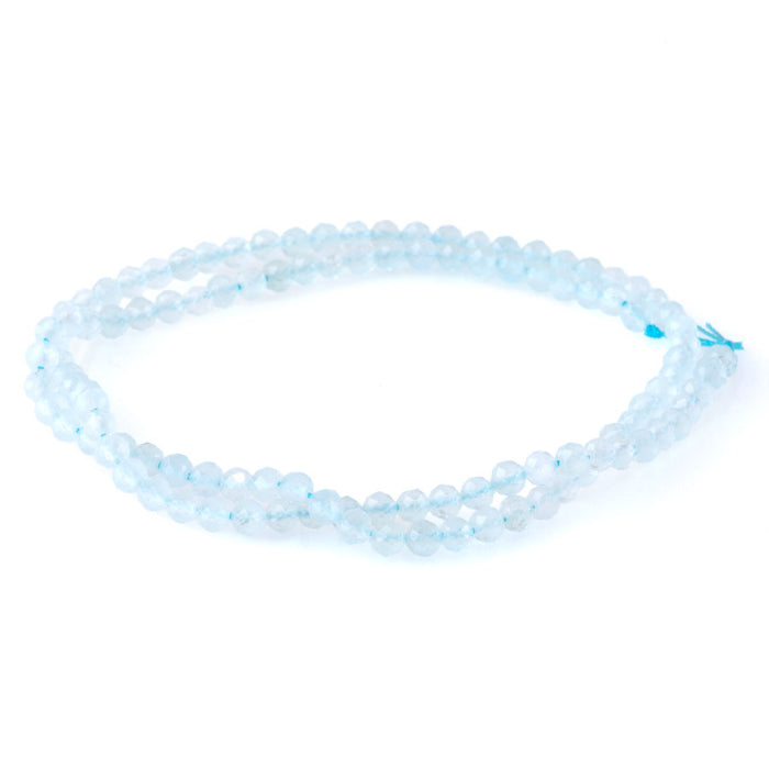 Aquamarine 3.5mm Faceted Round - 15-16 Inch