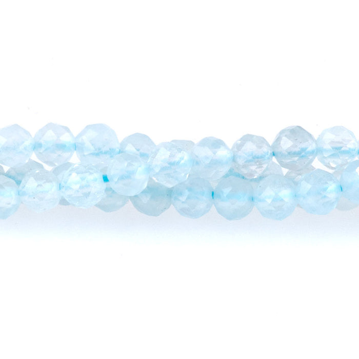 Aquamarine 3.5mm Faceted Round - 15-16 Inch